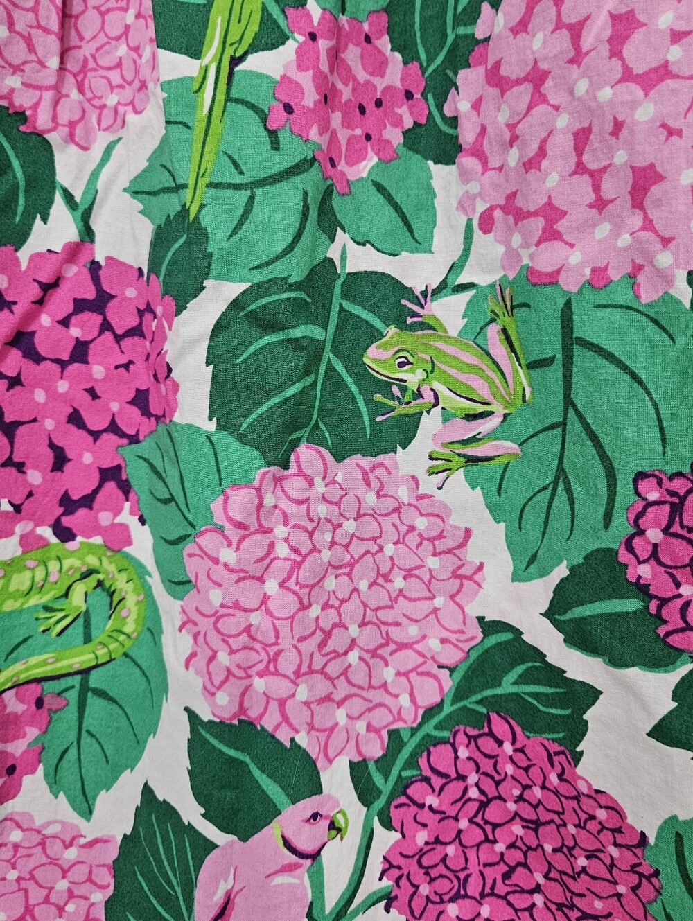 Printfresh Secret Garden Pintuck Nightgown Pink Hydrangea Green Leaves Sz S NWOT - Picture 11 of 14
